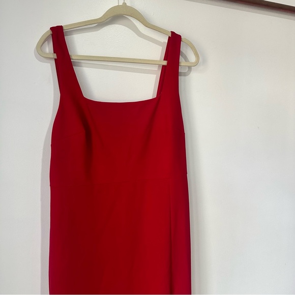 NWT New BHLDN Blake Square Neck Stretch Crepe Maxi Dress Anthropologie Red - Picture 4 of 9